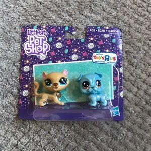 Nib littlest pet shop glittery bull dog and cheeta